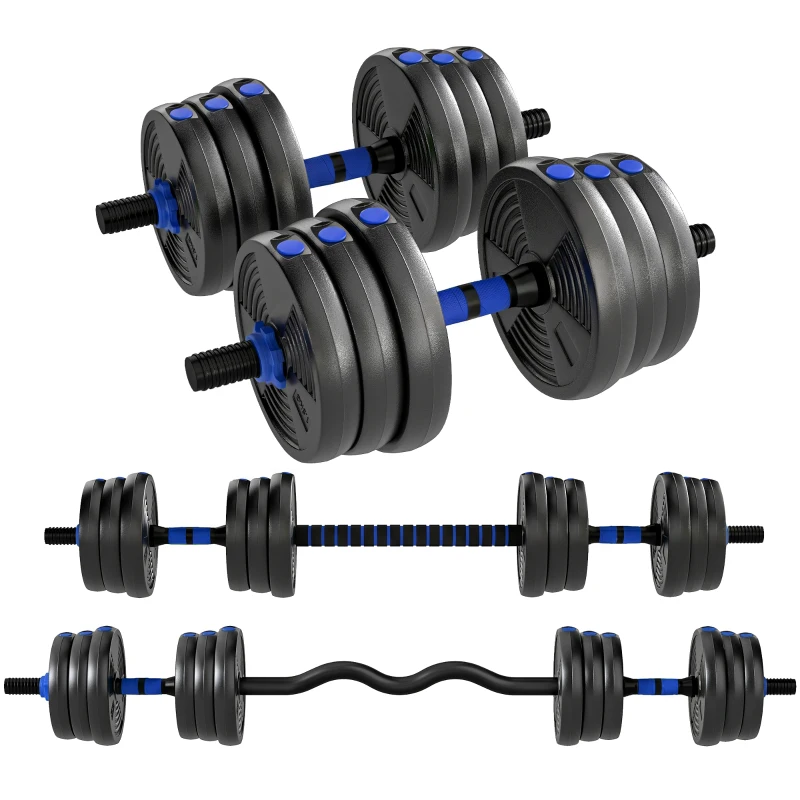 Soozier Adjustable Dumbbell Set, 3 in 1 Weights Dumbbells Set for Home Gym, 55lb Free Weights with Connector and Non-Slip Grip