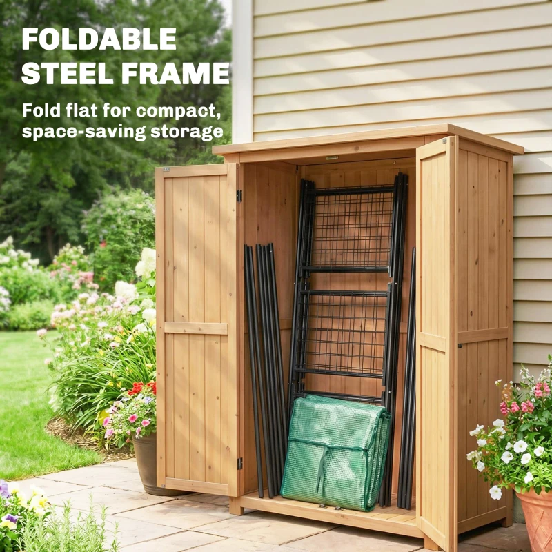 Outsunny Greenhouse for Outdoors, Portable Greenhouse with 6 Shelves, UV-Resistant PE Cover, Roll-Up Door, Green