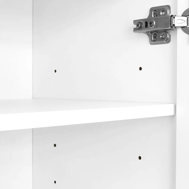 Elegant Sideboard with Push-To-Open Mechanism, Versatile Shoe Cabinet for Hallways and Entryways, 32.5" L x 13.5" W x 39.5" H, White