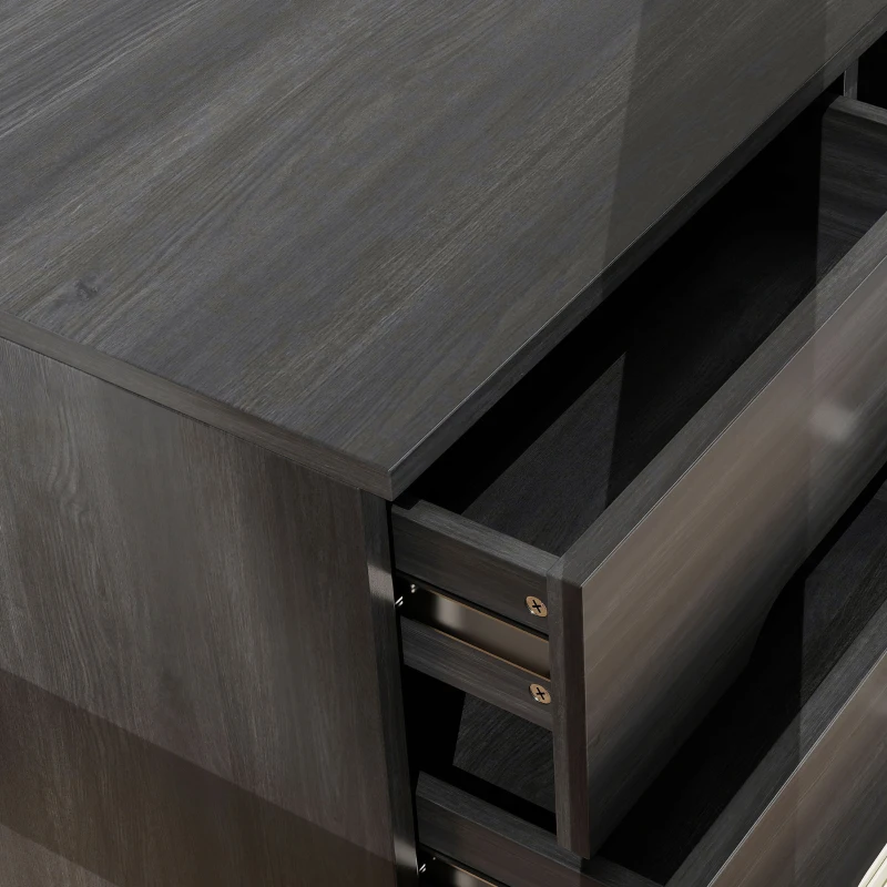 HOMCOM Filing Cabinet with File Drawer File Cabinet with Adjustable Shelf and 3 Drawers Black