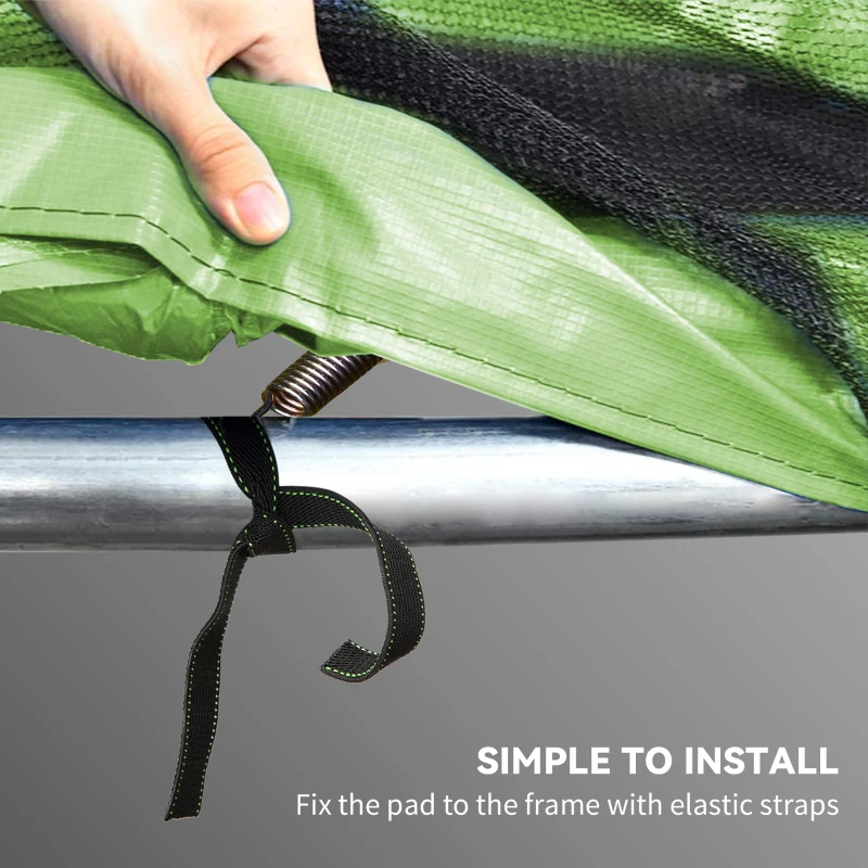 Soozier 14FT Trampoline Spring Cover, Safety Trampoline Pad Replacement, Waterproof and Tear Resistant, All Weather Trampoline Accessories, No Holes for Pole, Green
