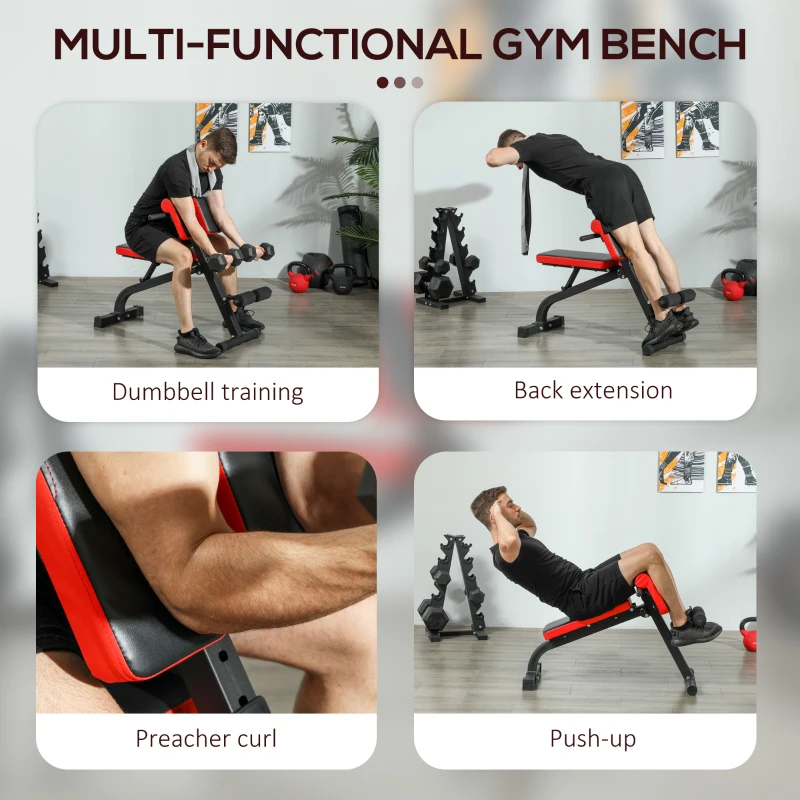 Soozier Foldable Roman Chair Hyperextension Bench, 660LBS Adjustable Weight Bench for Home Gym, Black