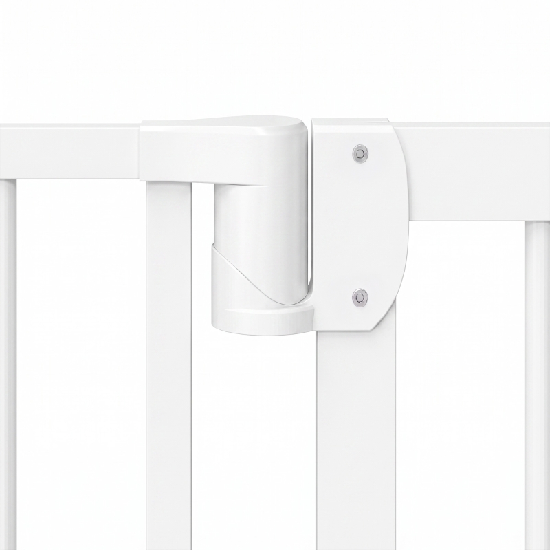 PawHut Baby Gate, Pet Safety Gate Pressure Fit, 30"-51" Wide with Two-Way Open, Auto-Close for Stair, Doorways, Hallways, Black