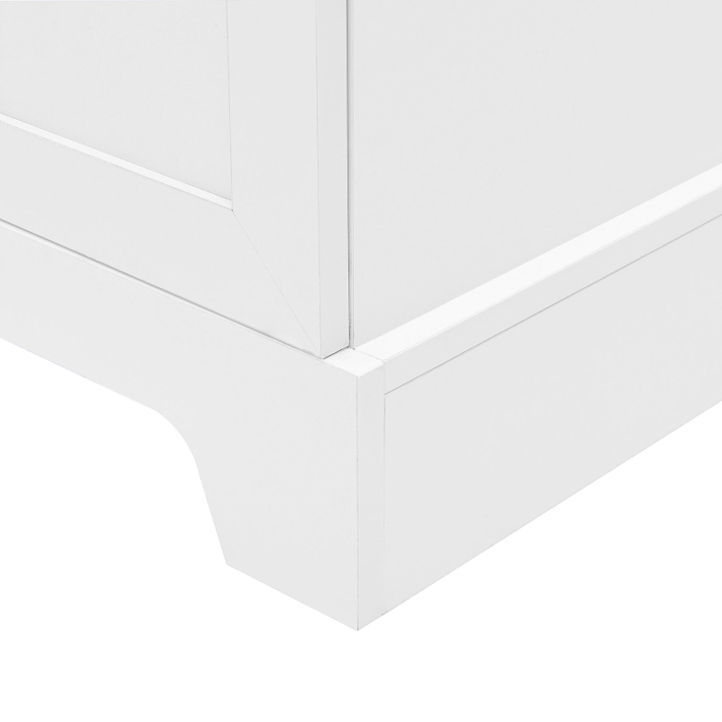 Multi-functional Storage Cabinet with Adjustable and Fixed Shelves, Tall Organizer Cabinet for Bathroom and Office, 23.5'' L x 17'' W x 71'' H, White