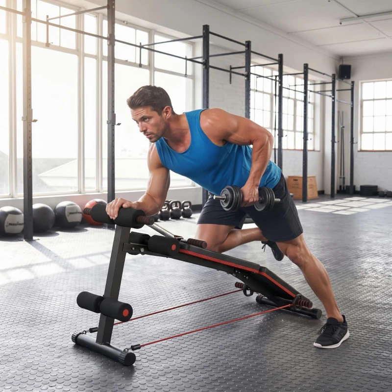 Soozier Foldable Sit Up Bench Core Workout for Home Gym Black