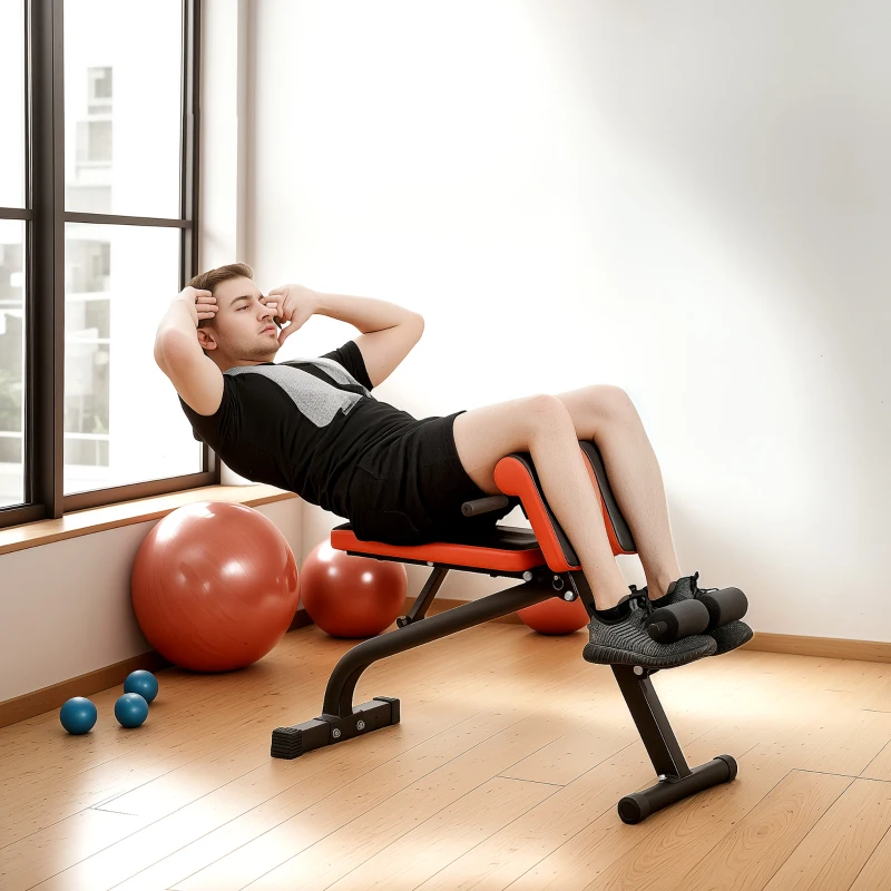 Soozier Foldable Roman Chair Hyperextension Bench, 660LBS Adjustable Weight Bench for Home Gym, Black