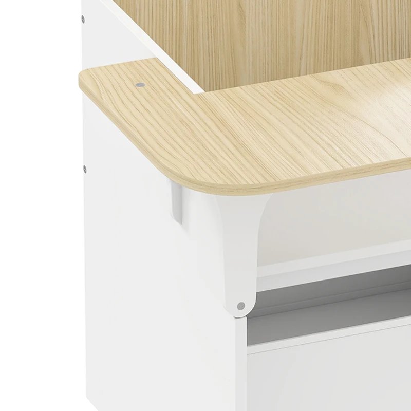 Qaba Kids Table and Chair Set, Children Desk and Chair with Storage Bin for Playing, Reading, Painting, for Ages 3-5, White