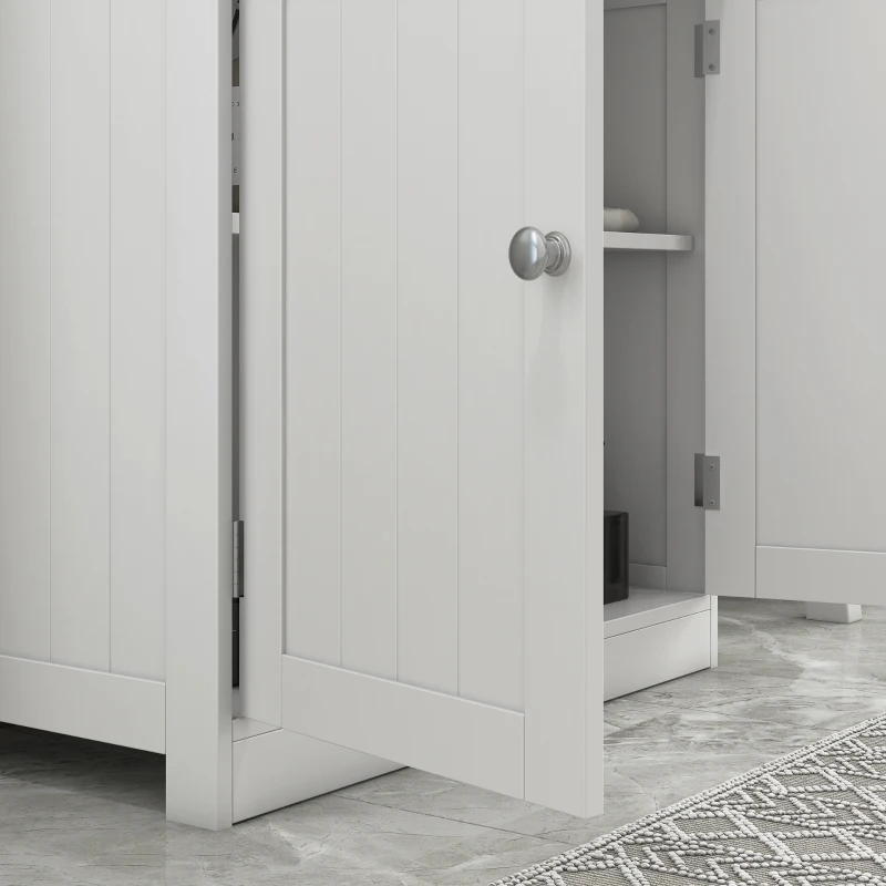 HOMCOM 24" Under Sink Storage Cabinet with 2 Doors and Shelves, Pedestal Sink Bathroom Vanity Furniture, White