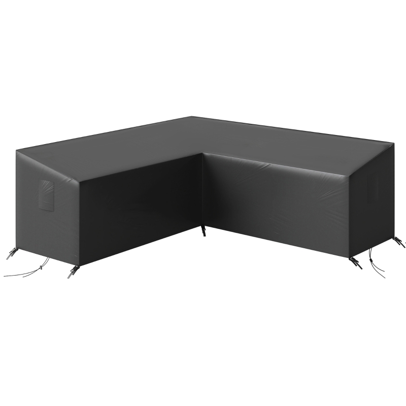 Outsunny V-Shaped Patio Furniture Cover, Waterproof Outdoor V-Shaped Sectional Sofa Cover with Air Vent, 105" x 105", Black