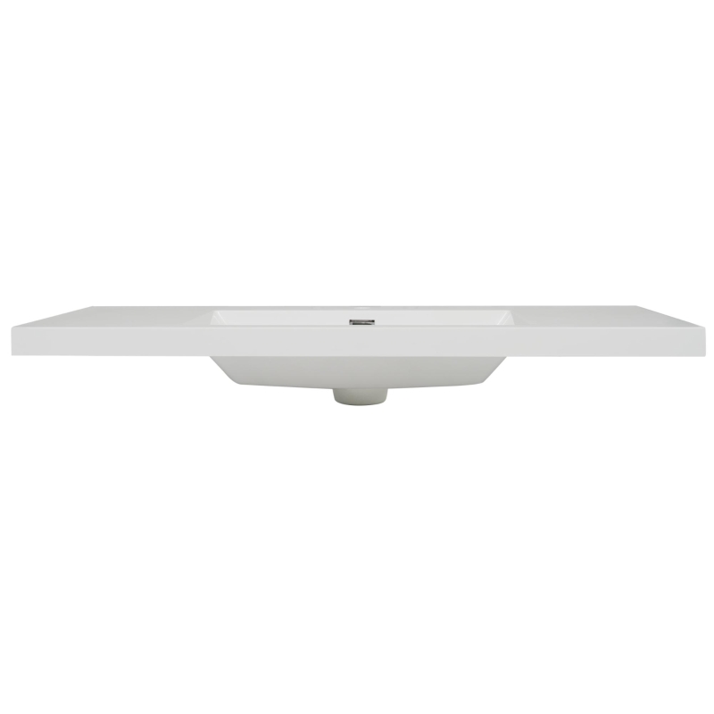 Resin Vanity Top with Integrated Basin, Pre-Drilled Sink Top with Built-In Overflow, 47'' L x 19.5'' W x 7'' H, White