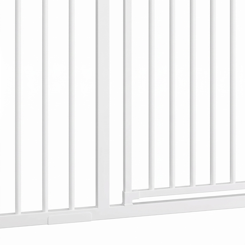 PawHut Baby Gate, Pet Safety Gate Pressure Fit, 30"-51" Wide with Two-Way Open, Auto-Close for Stair, Doorways, Hallways, Black