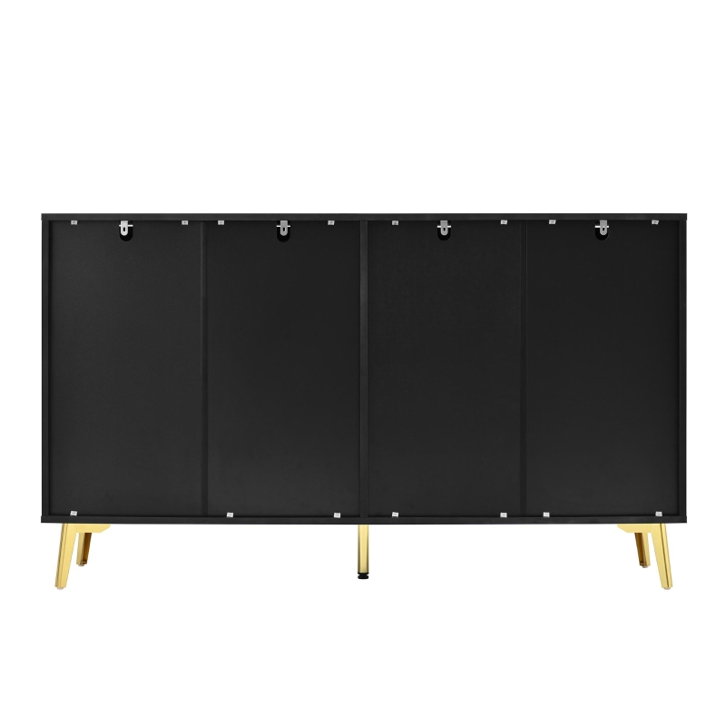 Spacious Sideboard with Adjustable Shelves, Versatile Storage Cabinet for Living and Dining Rooms, 47" L x 15" W x 32.5" H, Black