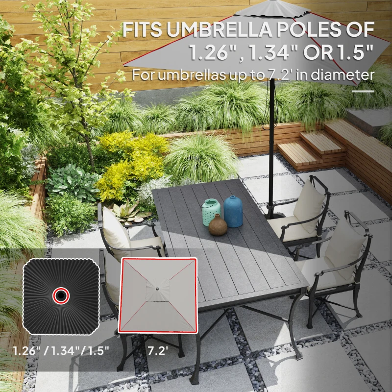 Outsunny Square Patio Umbrella Base Holder, Heavy Duty Outdoor Umbrella Stand Base, Filled Up to 42lbs with Sand or 33lbs with Water for Garden, Poolside, Black