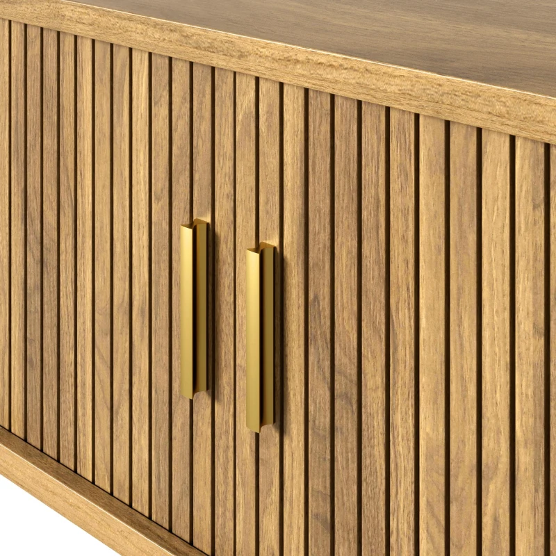 Wall-Mount Floating TV Cabinet with Built-In Cable Management, Sleek Modern Wooden Media Console with Open Shelves, 69'' L x 12'' W x 12'' H, Natural