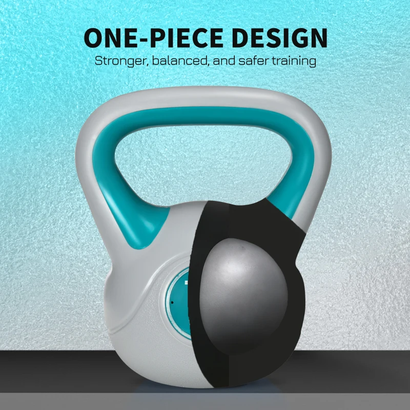Soozier 22 lb Soft Kettlebell, Sand Filled Weight with Grip Handle, Solid Kettlebell Weight for Full Body Workout, Light Blue