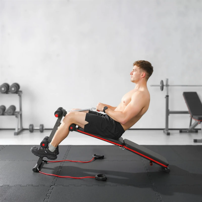 Soozier Foldable Sit Up Bench Core Workout for Home Gym Black