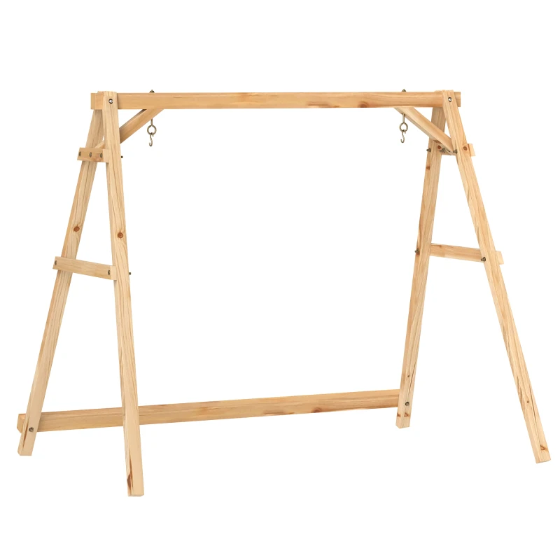 Outsunny 770lbs Porch Swing Frame, Heavy Duty A-Frame Hanging Chair Stand Only with Reinforced Bars for Porch, Garden, Backyard