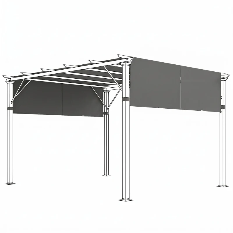 Outsunny 2 Pcs UV Protection Pergola Replacement Canopy, Pergola Shade Cover, Easy to Install, for 10' x 10' Pergola, Dark Grey