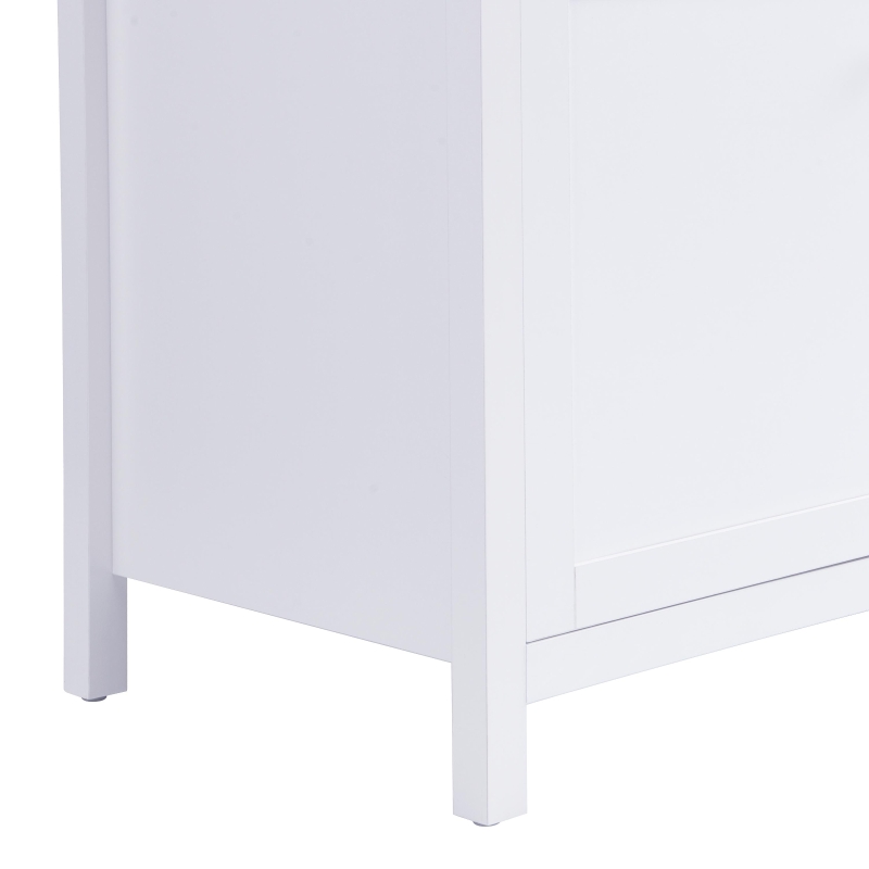 59-inch Bathroom Vanity Cabinet with Soft-Close Hinges, Divider Drawer Storage Console with Sturdy MDF Construction, 58.5'' L x 19'' W x 31.5'' H, White