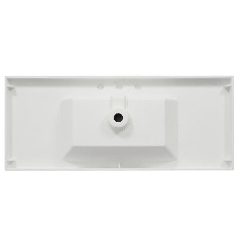 Resin Vanity Top with Integrated Basin, Pre-Drilled Sink Top with Built-In Overflow, 47'' L x 19.5'' W x 7'' H, White