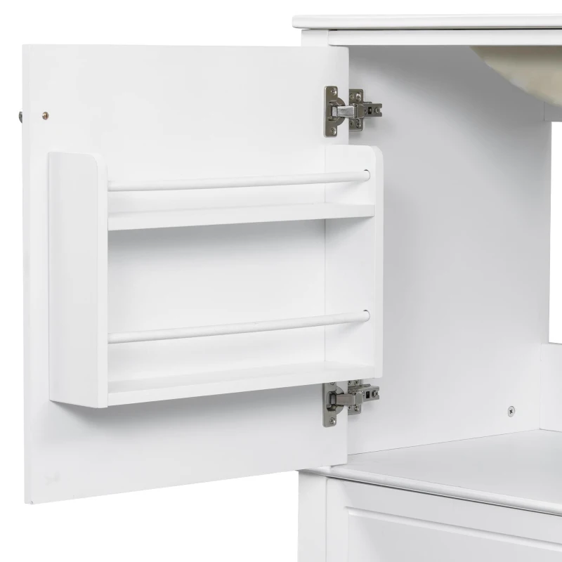 Spacious Bathroom Vanity with 3 Drawers and One-Door Cabinet, Freestanding Cabinet for Small Bathrooms, 36" L x 18.5" W x 33.5" H, White