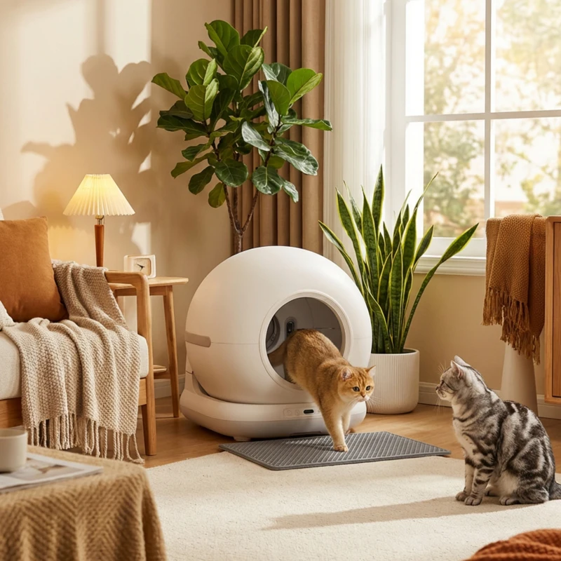 PawHut 72L Automatic Litter Box, Self Cleaning Litter Box, App Control, Odor & Noise Control, Safety Sensors, Deodorant Gel