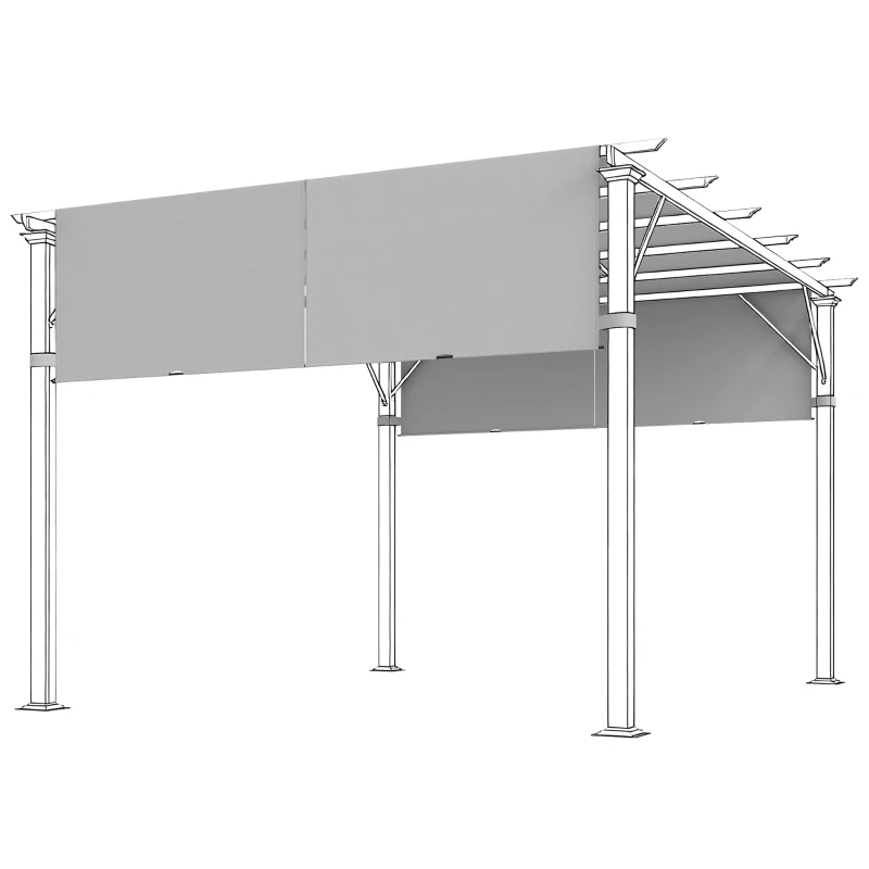 Outsunny 2 Pcs UV Protection Pergola Replacement Canopy, Pergola Shade Cover, Easy to Install, for 10' x 10' Pergola, Light Grey