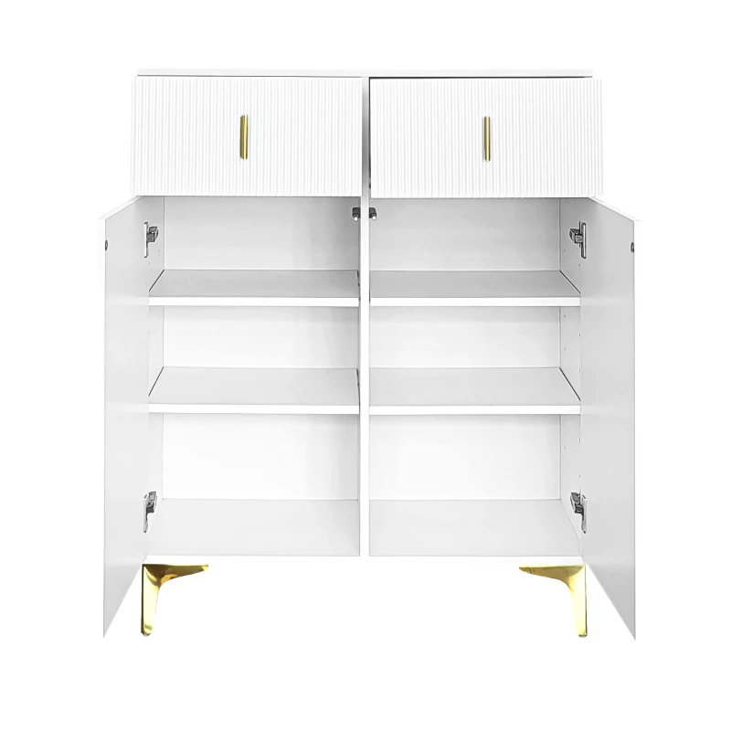 Elegant Sideboard with Push-To-Open Mechanism, Versatile Shoe Cabinet for Hallways and Entryways, 32.5" L x 13.5" W x 39.5" H, White