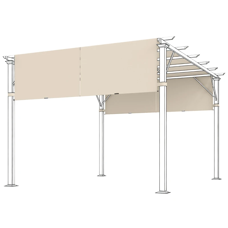 Outsunny 2 Pcs UV Protection Pergola Replacement Canopy, Pergola Shade Cover, Easy to Install, for 10' x 10' Pergola, Khaki