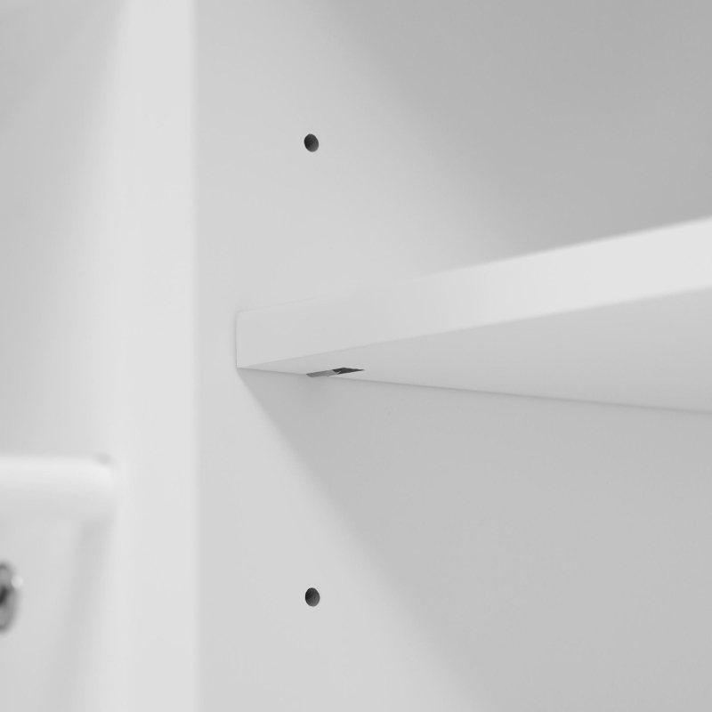 Modern Bathroom Vanity Cabinet with Soft-Close Hinges, Soft Close Storage Vanity with Adjustable Shelves, 59'' L x 19.5'' W x 34'' H, White
