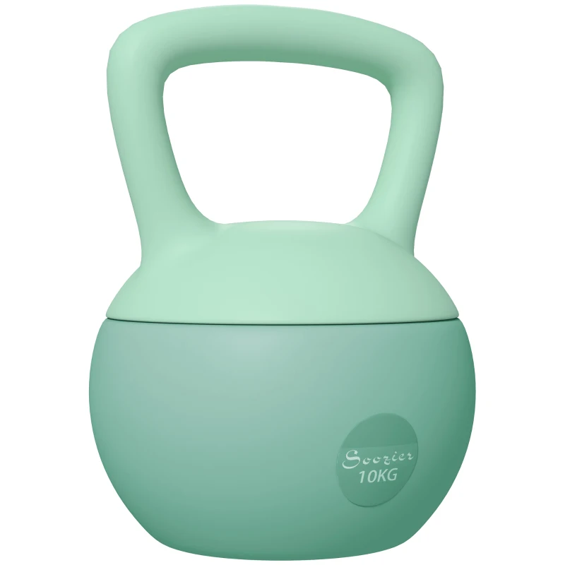 Soozier 22 lb Soft Kettlebell, Sand Filled Weight w/ Grip Handle, Kettlebell Weight for Full Body Workout, Green