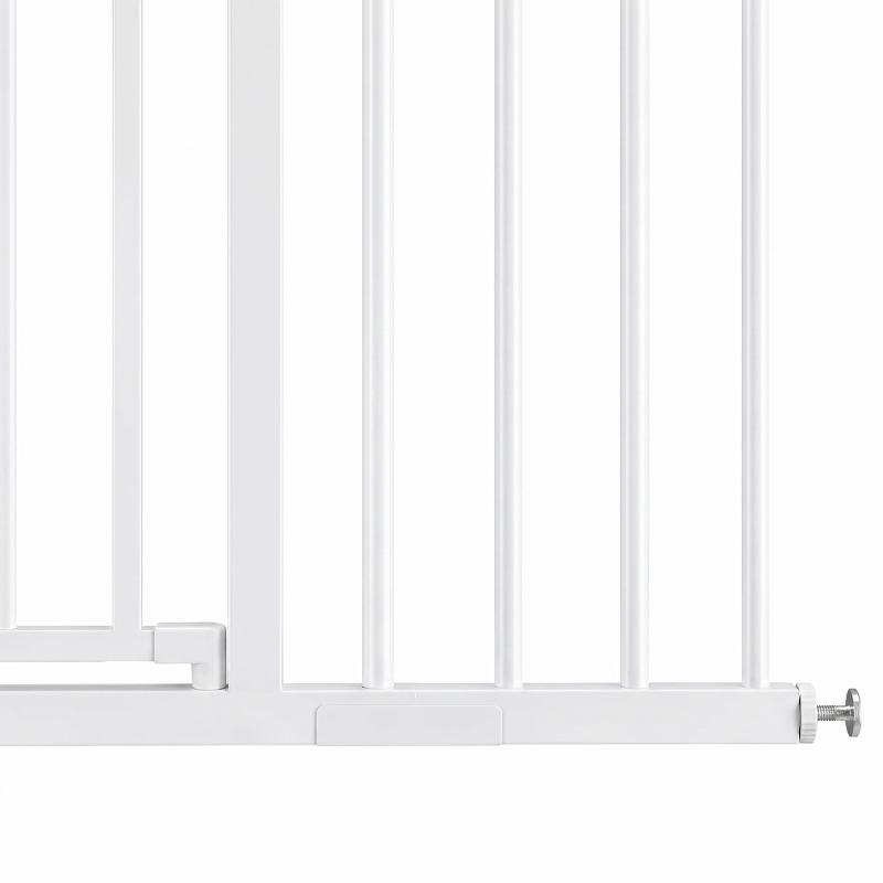 PawHut Baby Gate, Pet Safety Gate Pressure Fit, 30"-51" Wide with Two-Way Open, Auto-Close for Stair, Doorways, Hallways, Black