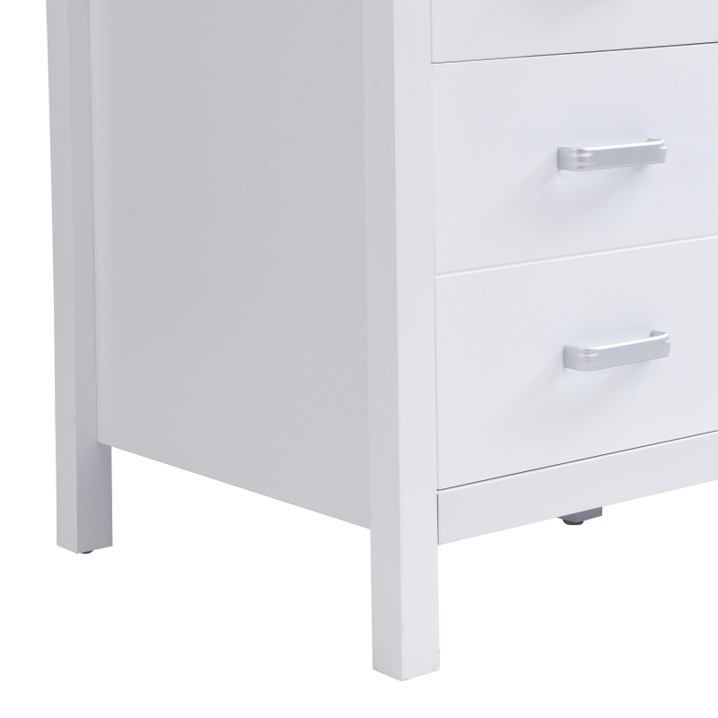 48" Bathroom Vanity with 2" Integrated Resin Sink, Multi- Drawer Vanity Cabinet with Removable Dividers and Door Racks, 47'' L x 19.5'' W x 33.5'' H, White
