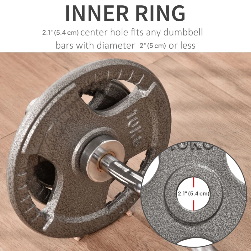 Soozier 6 PCS Weight Plates Grip Plate Sets for Strength and Weightlifting Training, Barbell Weight Set for Home, 77 Lbs Total