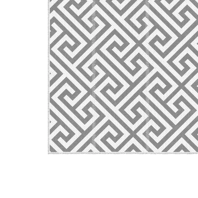 Outsunny Reversible Outdoor RV Rug, Patio Floor Mat, 5' x 8' Plastic Straw Rug for Backyard, Deck, Beach, Camping, Grey & White