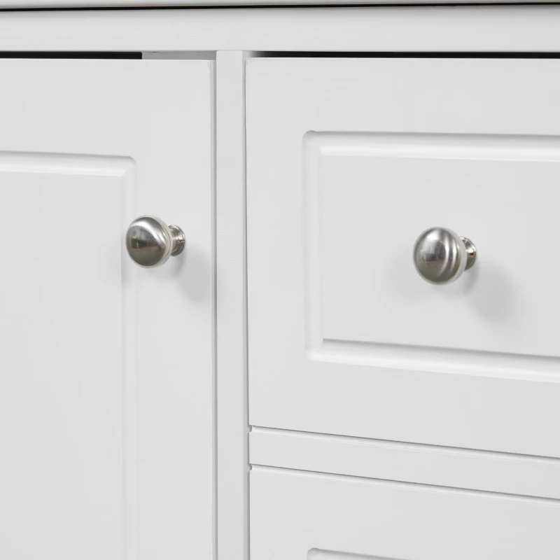 Stylish Bathroom Vanity with Easy-Clean Ceramic Sink and 3 Pre-Drilled Holes, Ideal Cabinet for Modern Bathrooms, 30" L x 18.5" W x 33.5" H, White