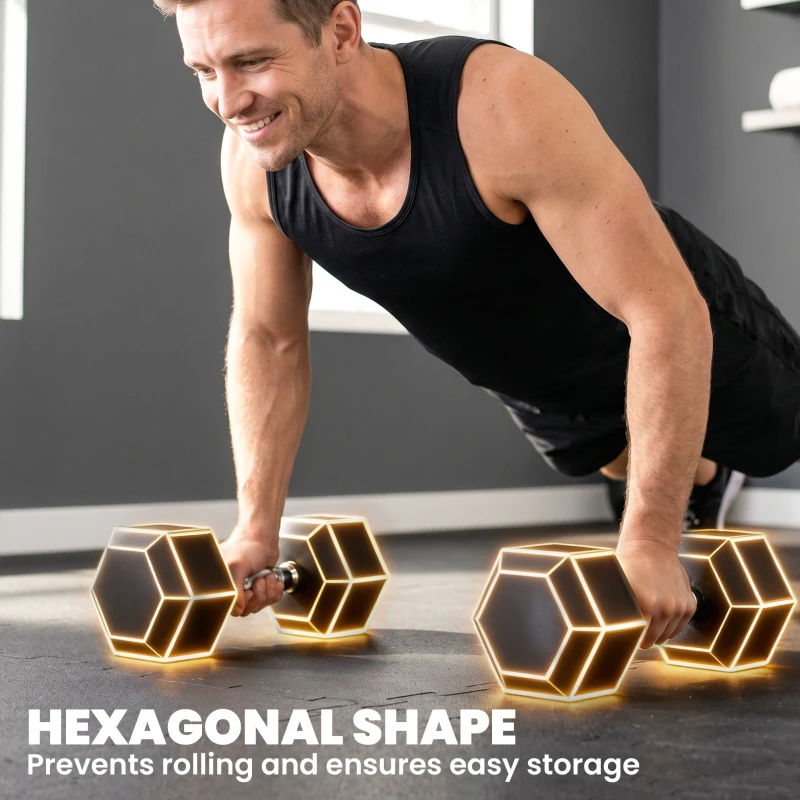 Soozier 2x40 lbs Rubber Hex Dumbbell, Weight Dumbbell Hand Weight Barbell for Body Fitness Training for Home Office Gym, Black