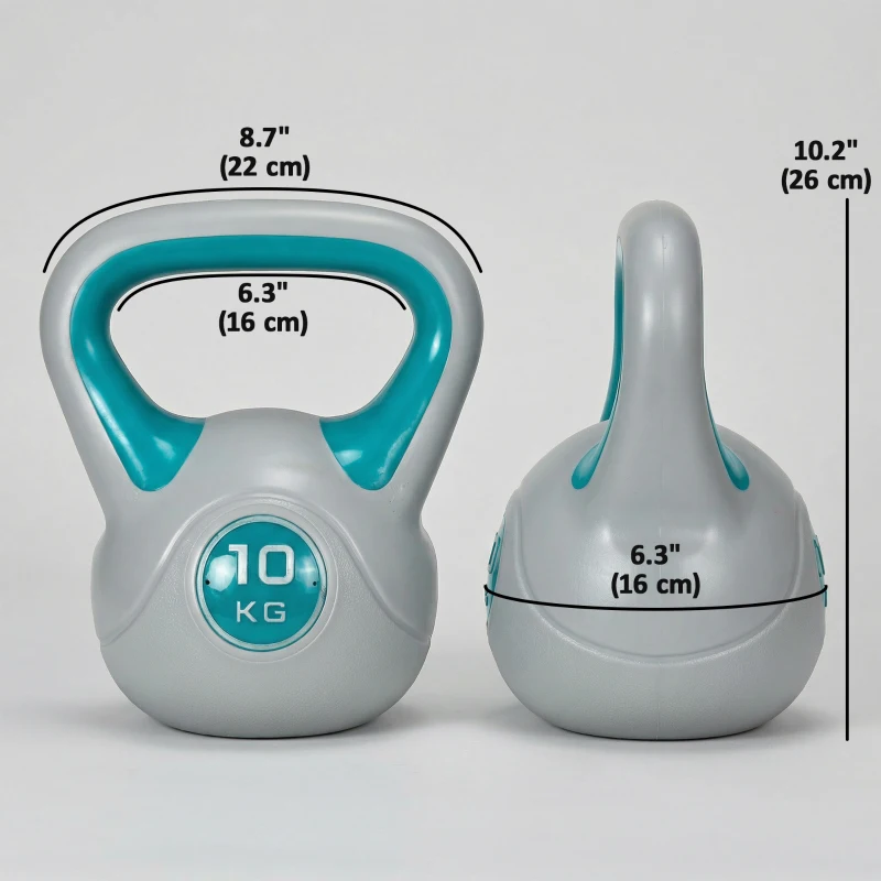 Soozier 22 lb Soft Kettlebell, Sand Filled Weight with Grip Handle, Solid Kettlebell Weight for Full Body Workout, Light Blue