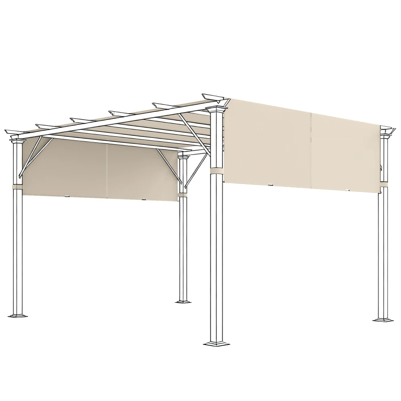 Outsunny 2 Pcs UV Protection Pergola Replacement Canopy, Pergola Shade Cover, Easy to Install, for 10' x 10' Pergola, Khaki