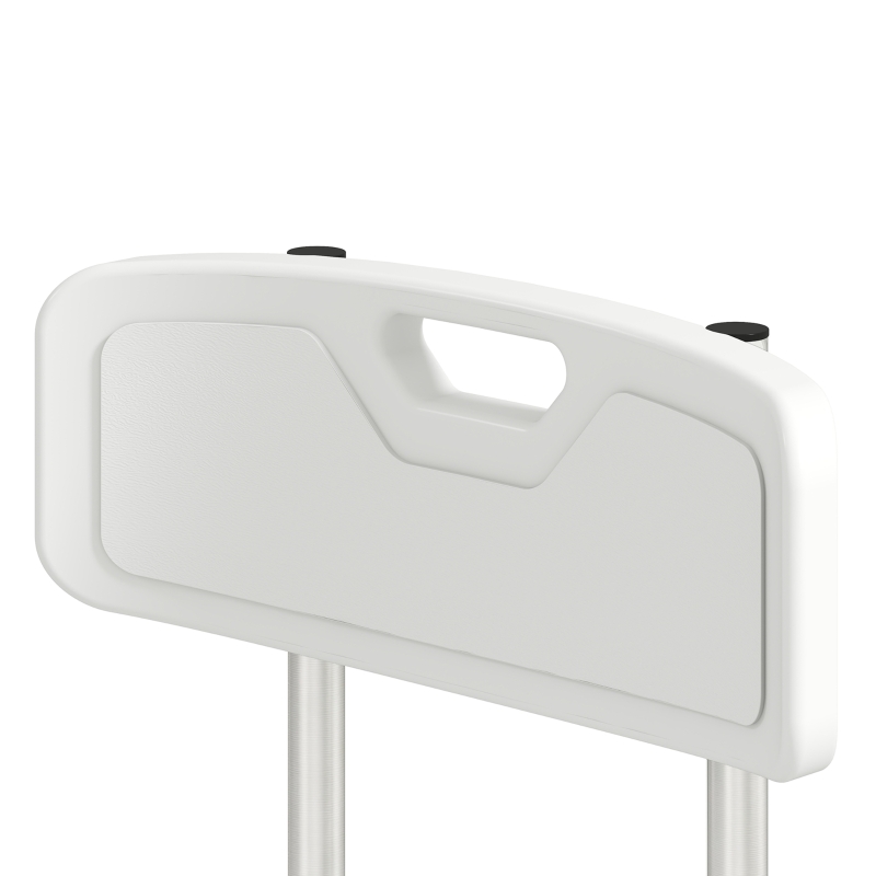 HOMCOM Tub Transfer Bench with Arm and Back, Shower Chair with Slip-Resistant Feet, for Elderly and Disabled, White