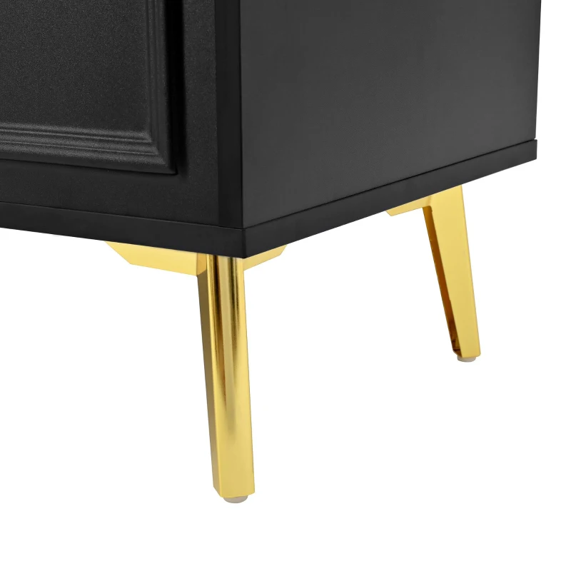 Spacious Sideboard with Adjustable Shelves, Versatile Storage Cabinet for Living and Dining Rooms, 47" L x 15" W x 32.5" H, Black