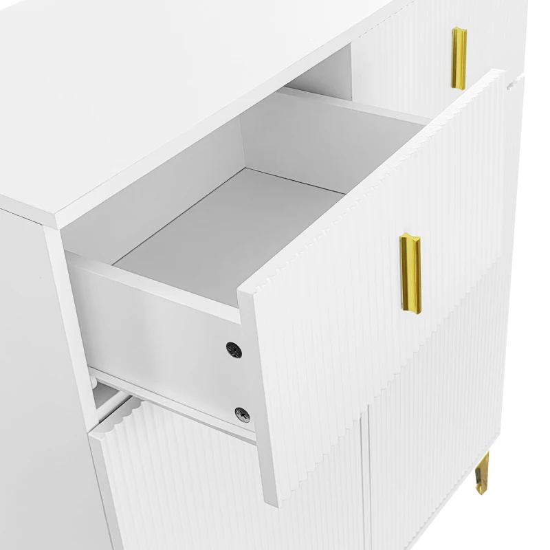 Functional Wardrobe Set with Multiple Compartments, Ideal Storage Unit for Hallways and Mudrooms, 21.5" L x 13.5" W x 68.5" H, White