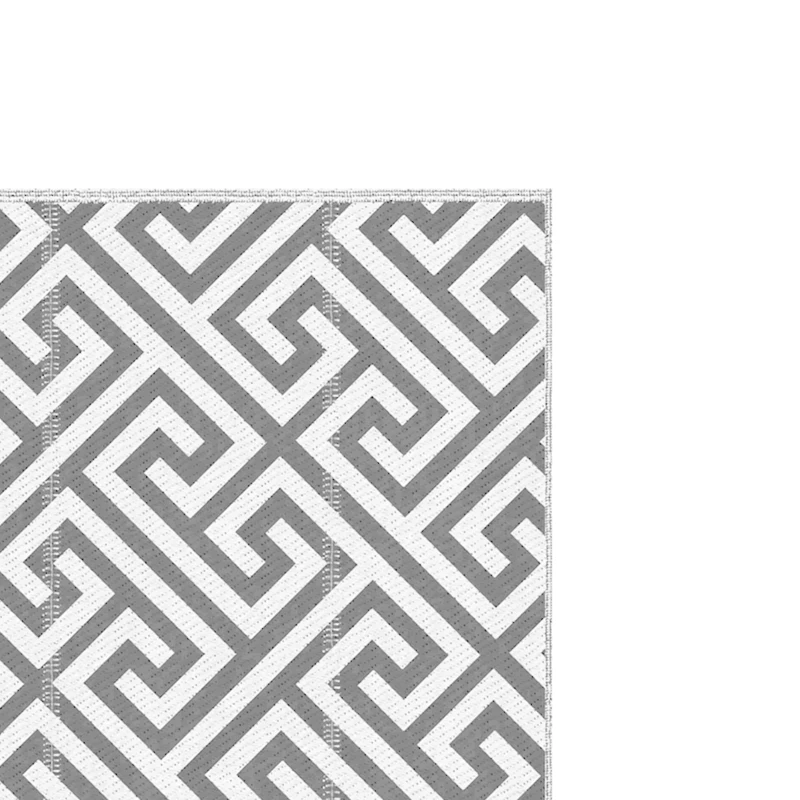 Outsunny Reversible Outdoor RV Rug, Patio Floor Mat, 5' x 8' Plastic Straw Rug for Backyard, Deck, Beach, Camping, Grey & White