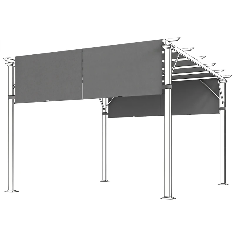 Outsunny 2 Pcs UV Protection Pergola Replacement Canopy, Pergola Shade Cover, Easy to Install, for 10' x 10' Pergola, Dark Grey