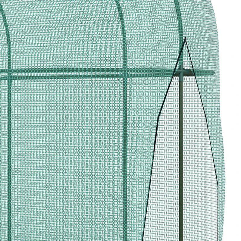 Outsunny 9.8' x 3.3' Plant Protector Tent, Crop Cage with Zipped Door and Ground Stakes for Garden, Yard, Lawn