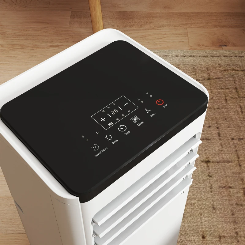 HOMCOM 8000 BTU Portable 4-in-1 Air Conditioner with Cool, Dehumidifier, Fan, Sleep, WiFi Voice Remote Control, White