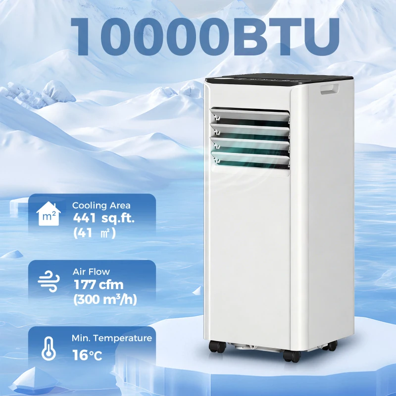 HOMCOM 10000 BTU Portable Air Conditioner, AC Unit with Dehumidifier, Fan, WiFi Voice Remote Control, for Room up to 441 Sq. ft