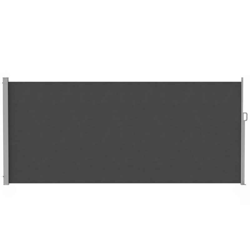Outsunny Retractable Side Awning, 165" x 73" Outdoor Privacy Screen, Water-Resistant, UV 50+, Dark Grey
