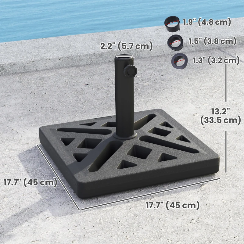 Outsunny Umbrella Base, 33lbs HDPE Outdoor Umbrella Stand Parasol Stand with Cut-Out Design