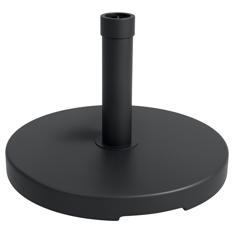 Outsunny 33 lbs Concrete Parasol Base, Heavy Duty Patio Umbrella Stand, 18.3" Round Garden Parasol Holder, Black